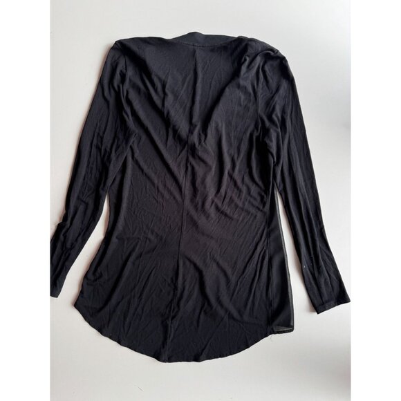 INTIMISSIMI Black Sheer Chiffon Jersey Long Sleevve Button Up Shirt, Size M - Picture 10 of 12